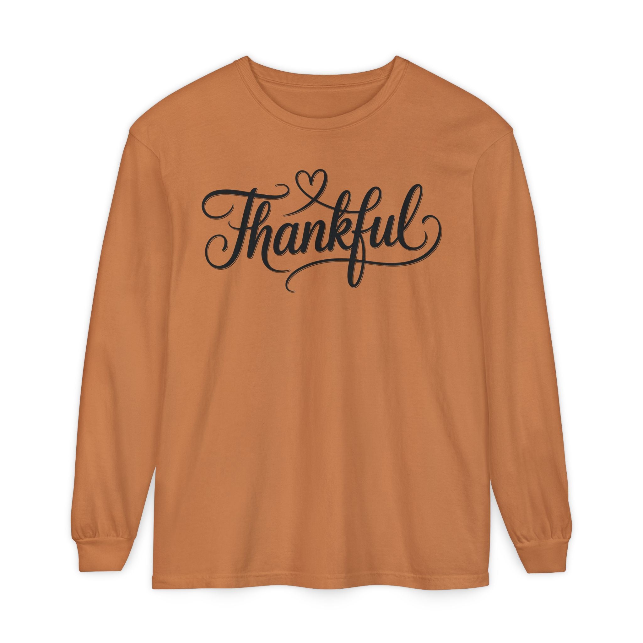 Thankful Long Sleeve T-Shirt | Cozy Fall Apparel, Thanksgiving Gift, Unisex Tee, Gratitude Top, Casual Wear