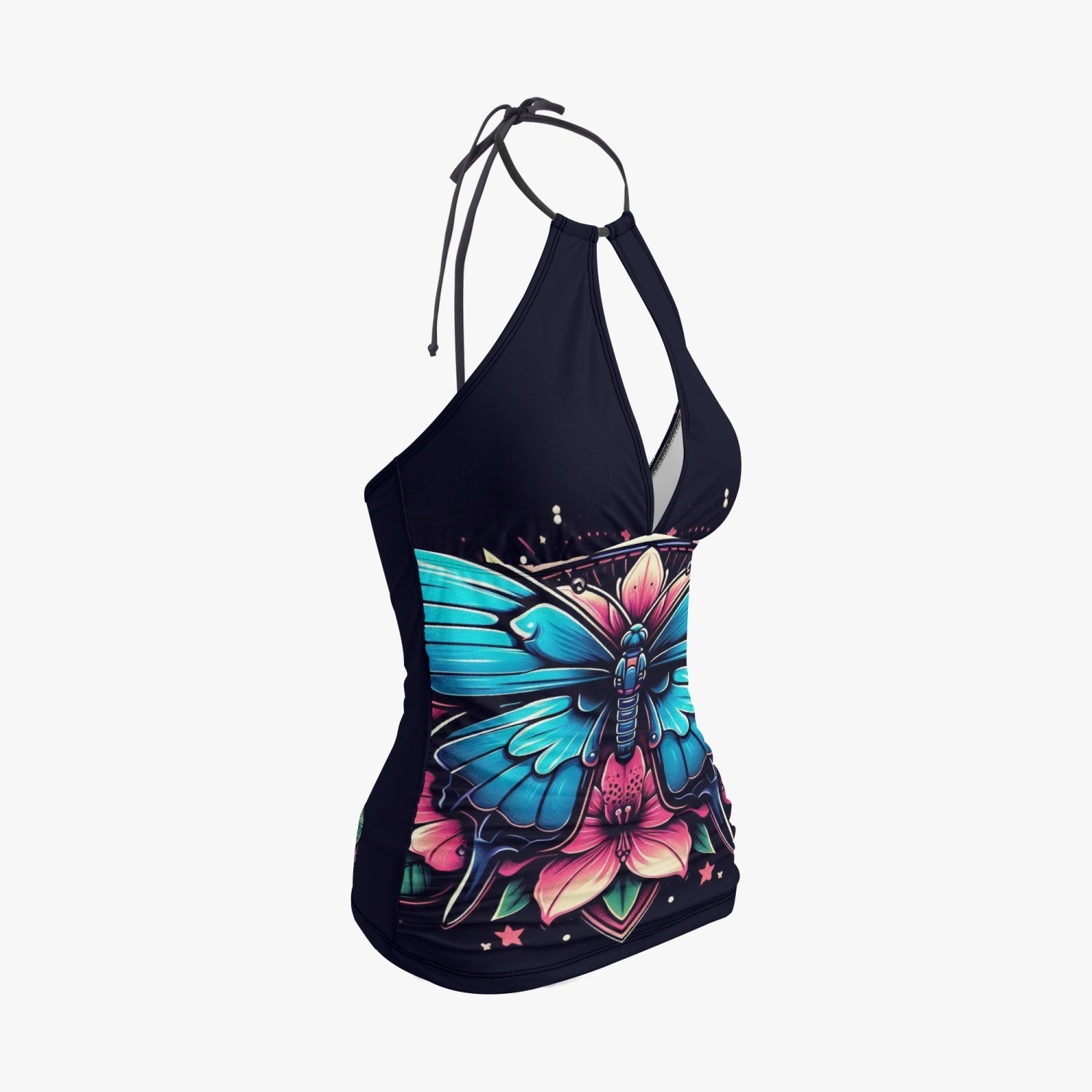 1033. Halter Top Two-Piece Tankini Swimsuit
