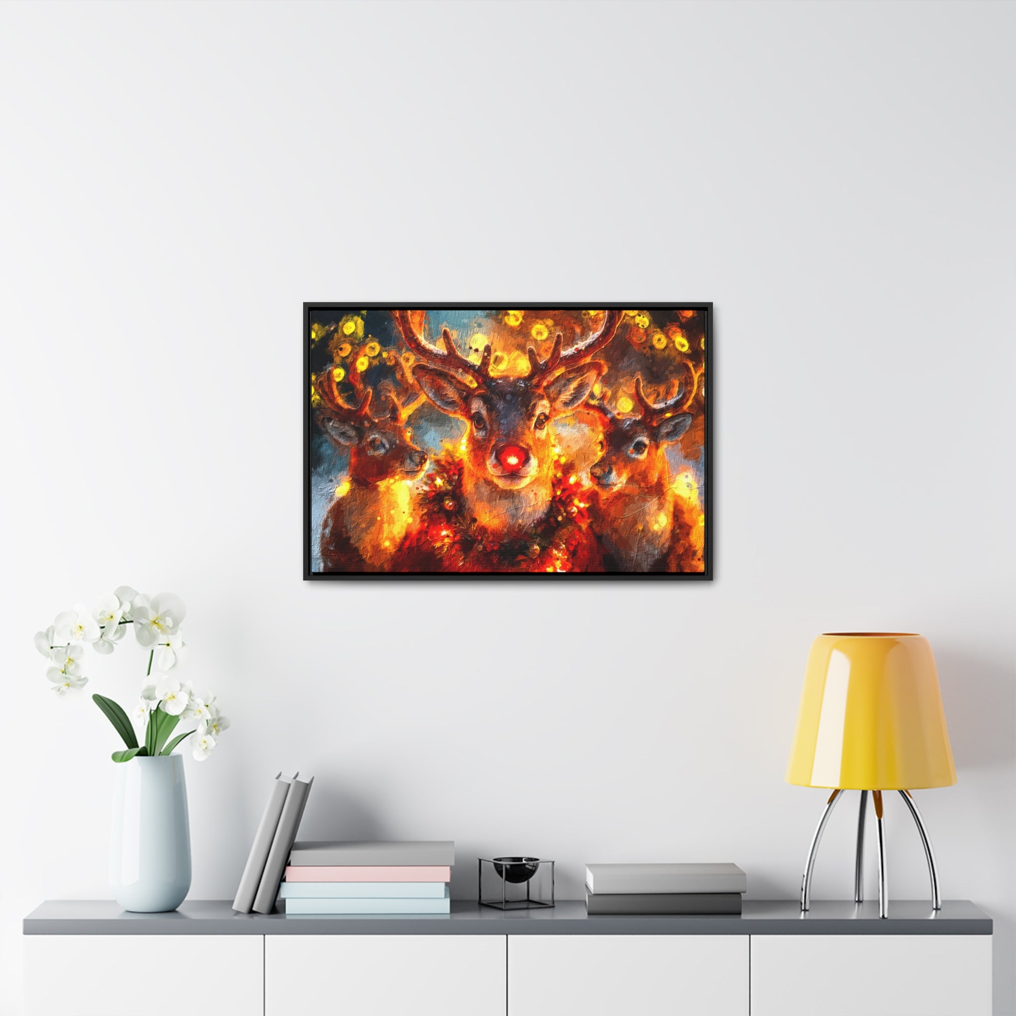 Canvas Prints - Rudolph the Reindeer Christmas Scene