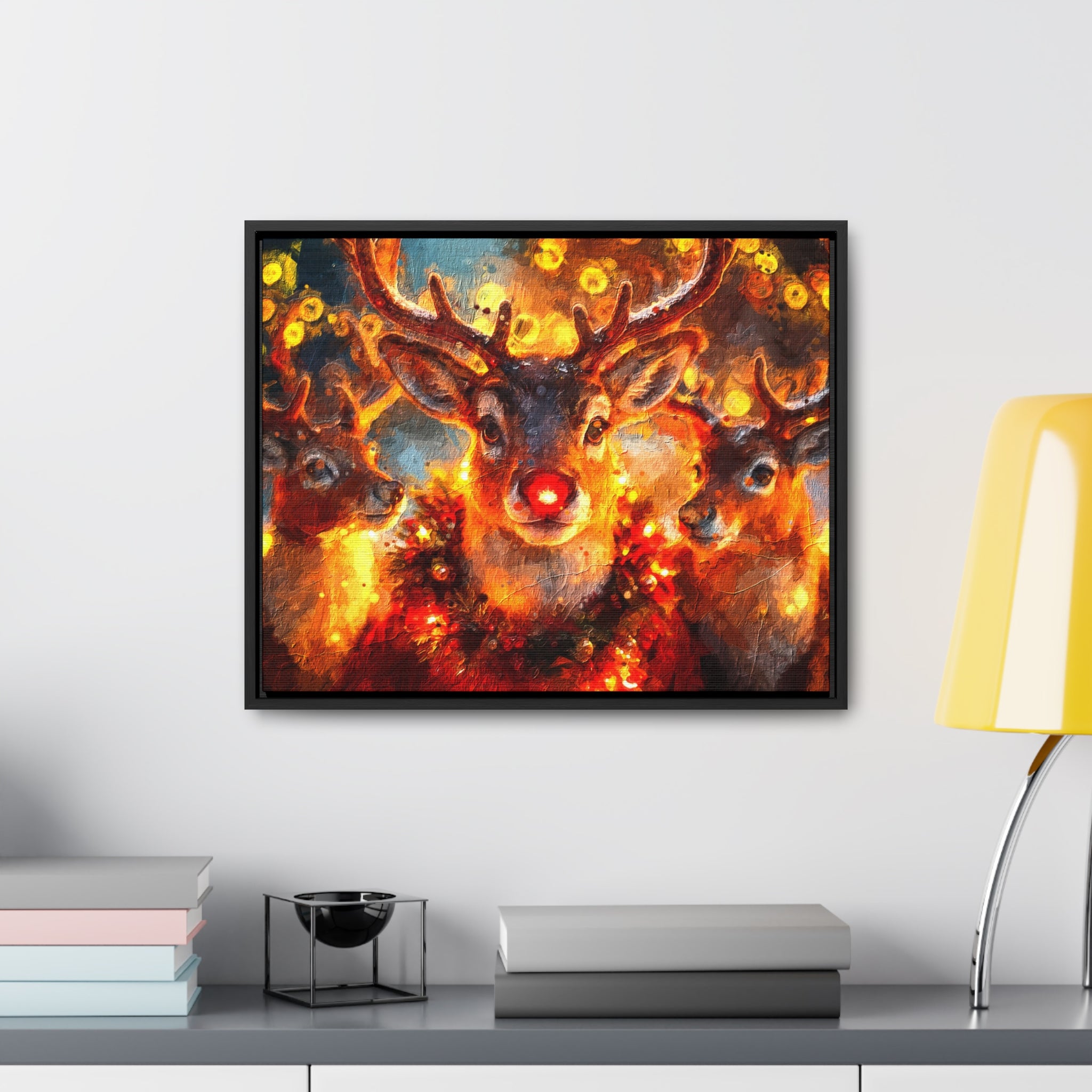 Canvas Prints - Rudolph the Reindeer Christmas Scene