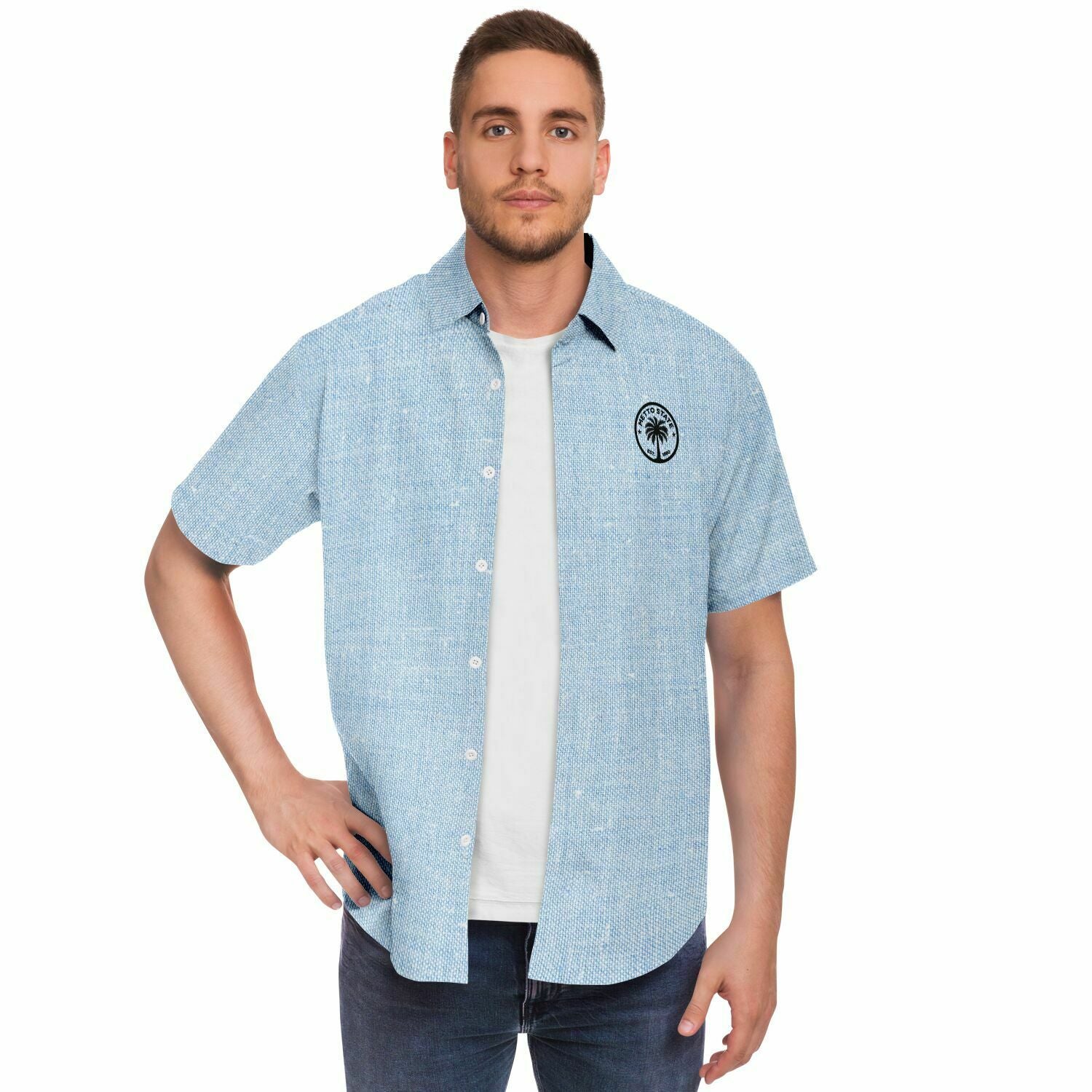 Short Sleeve Button Down Shirt - AOP