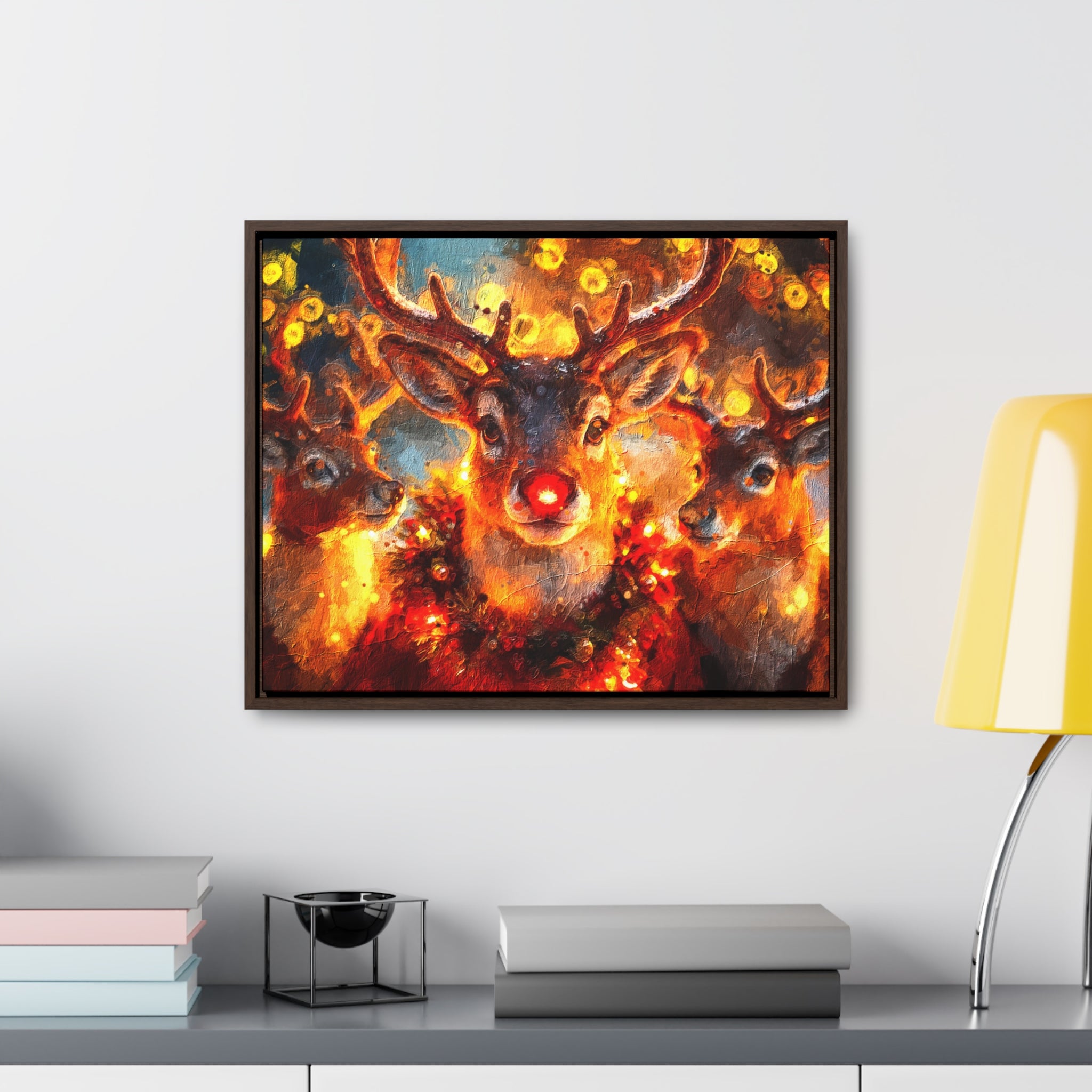 Canvas Prints - Rudolph the Reindeer Christmas Scene