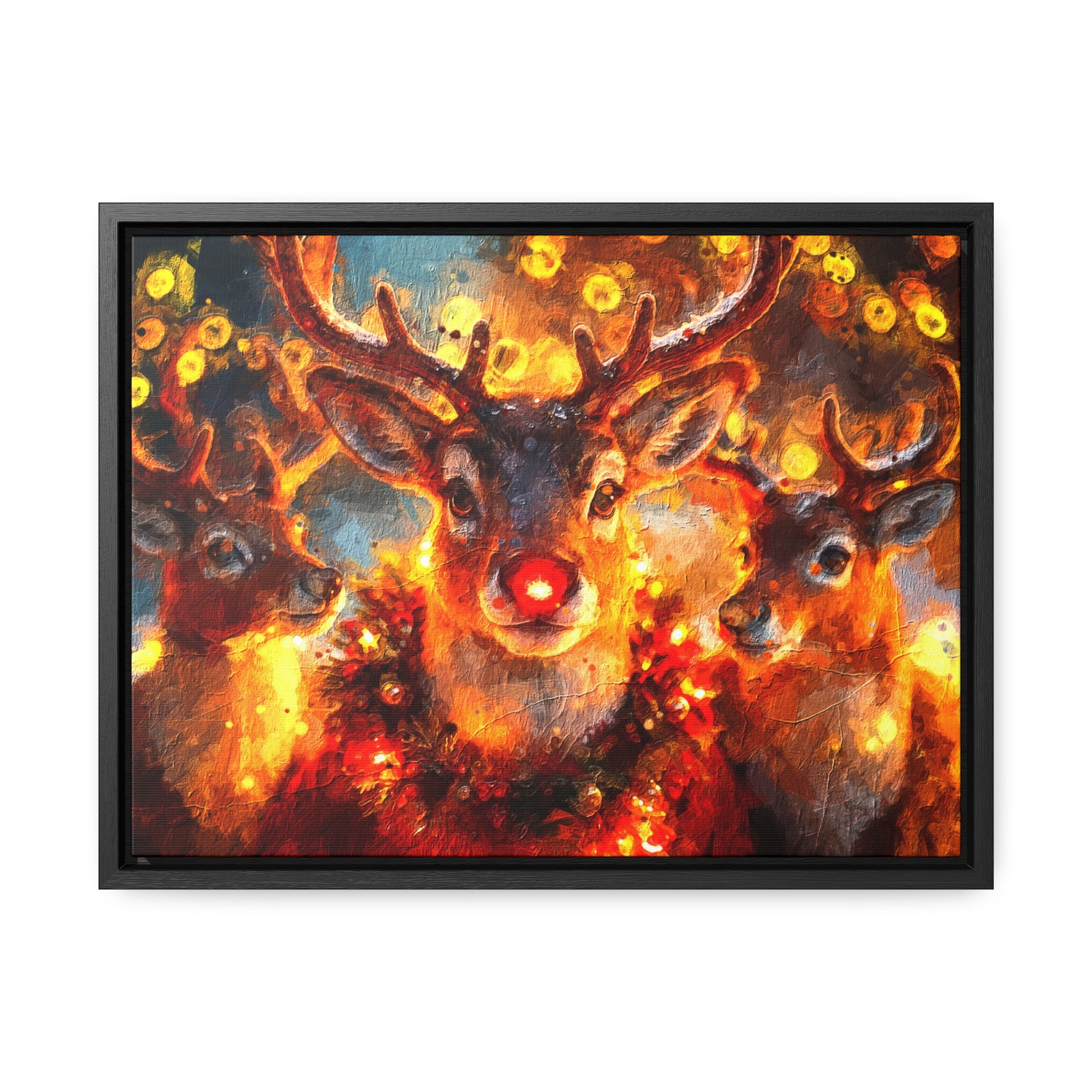 Canvas Prints - Rudolph the Reindeer Christmas Scene