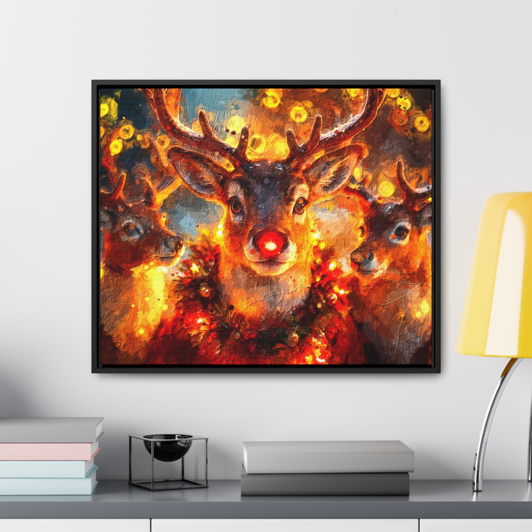 Canvas Prints - Rudolph the Reindeer Christmas Scene