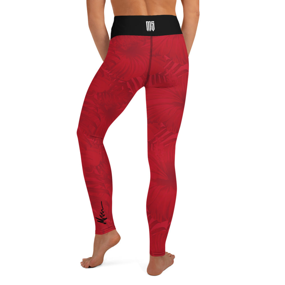 Red Trop Yoga Leggings