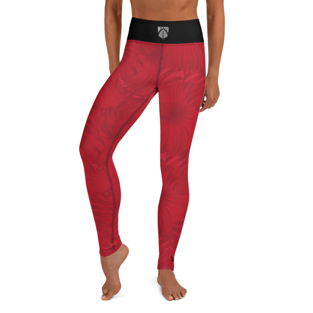 Red Trop Yoga Leggings