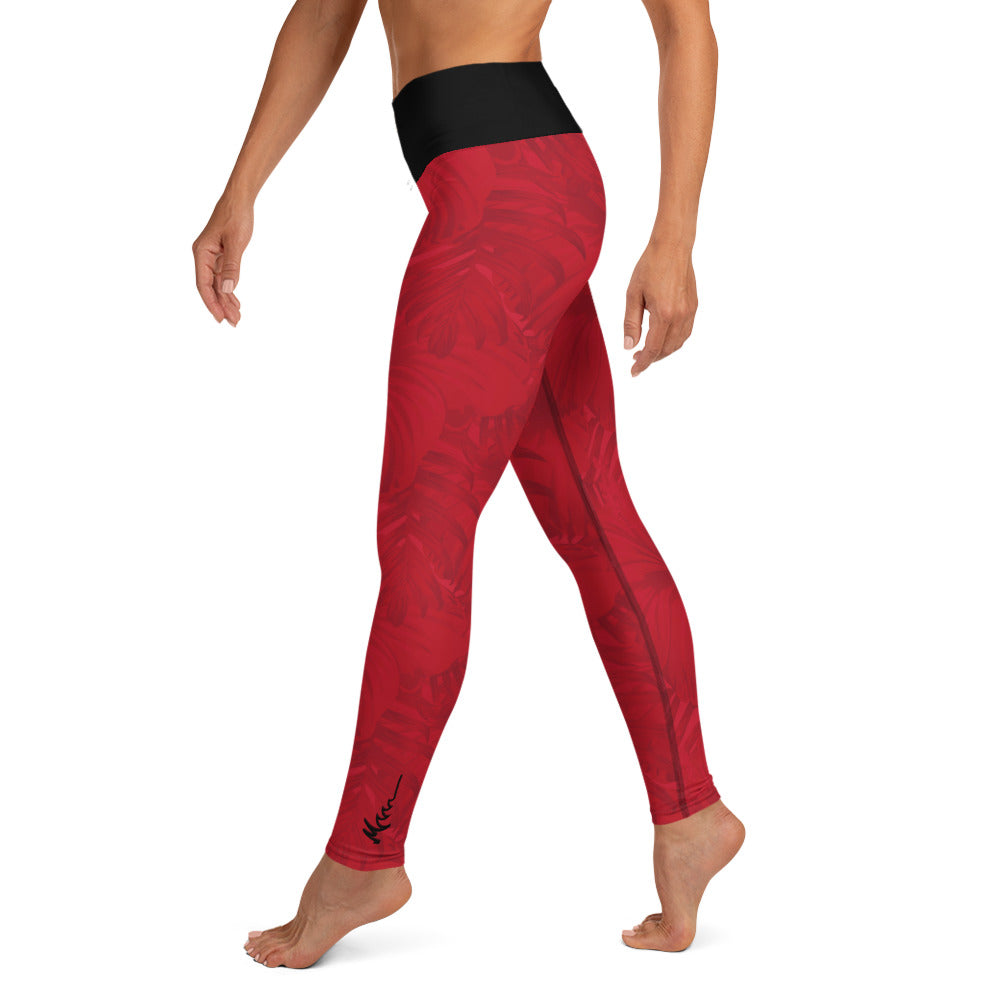 Red Trop Yoga Leggings