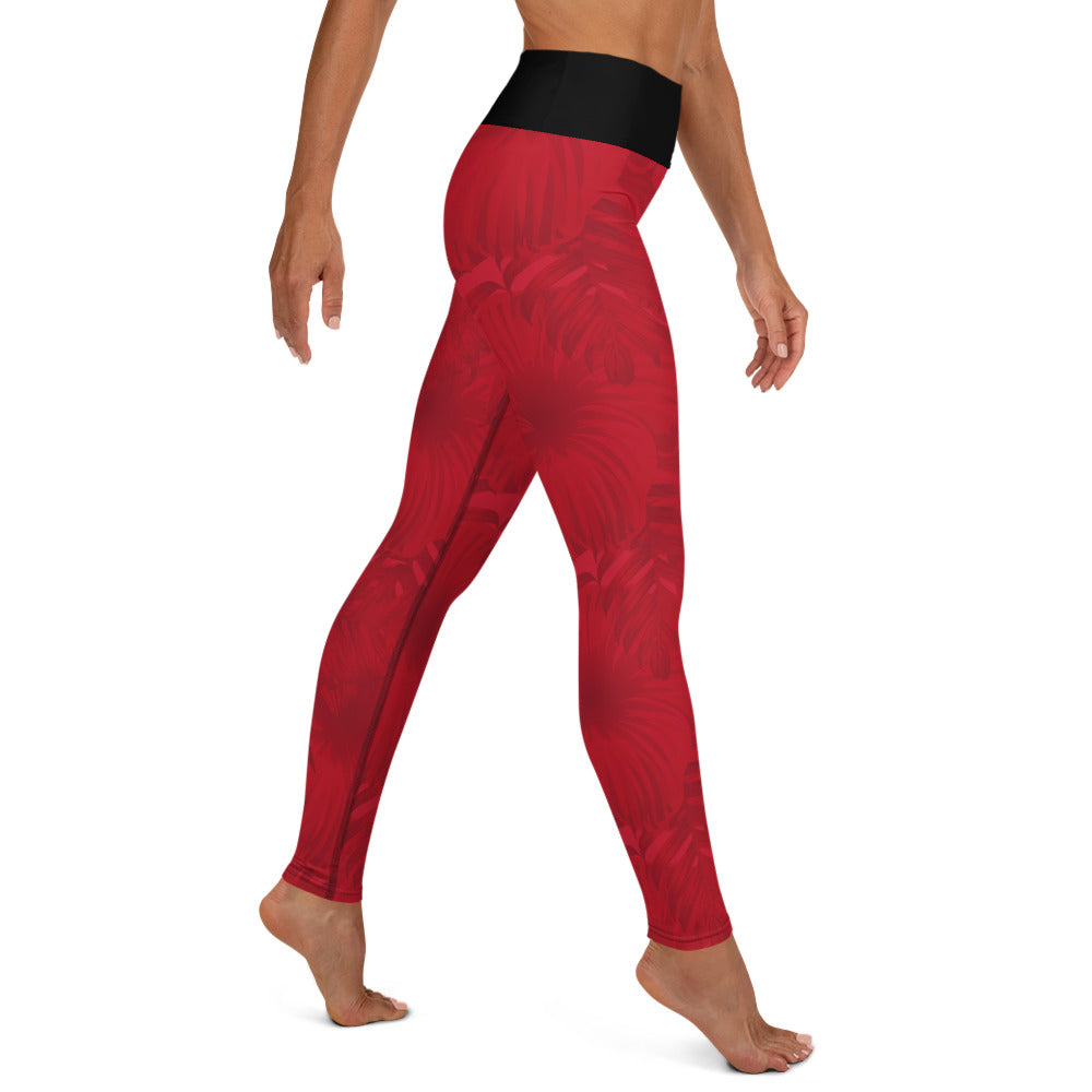 Red Trop Yoga Leggings