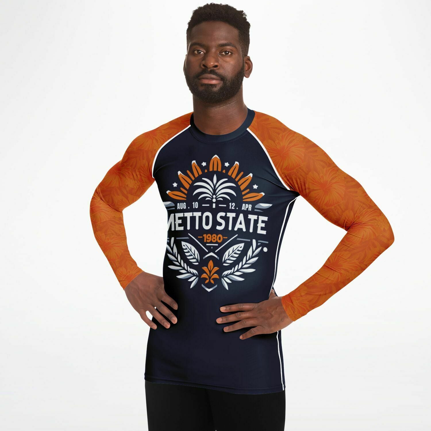 ORANGE TROPIC RASH GUARD