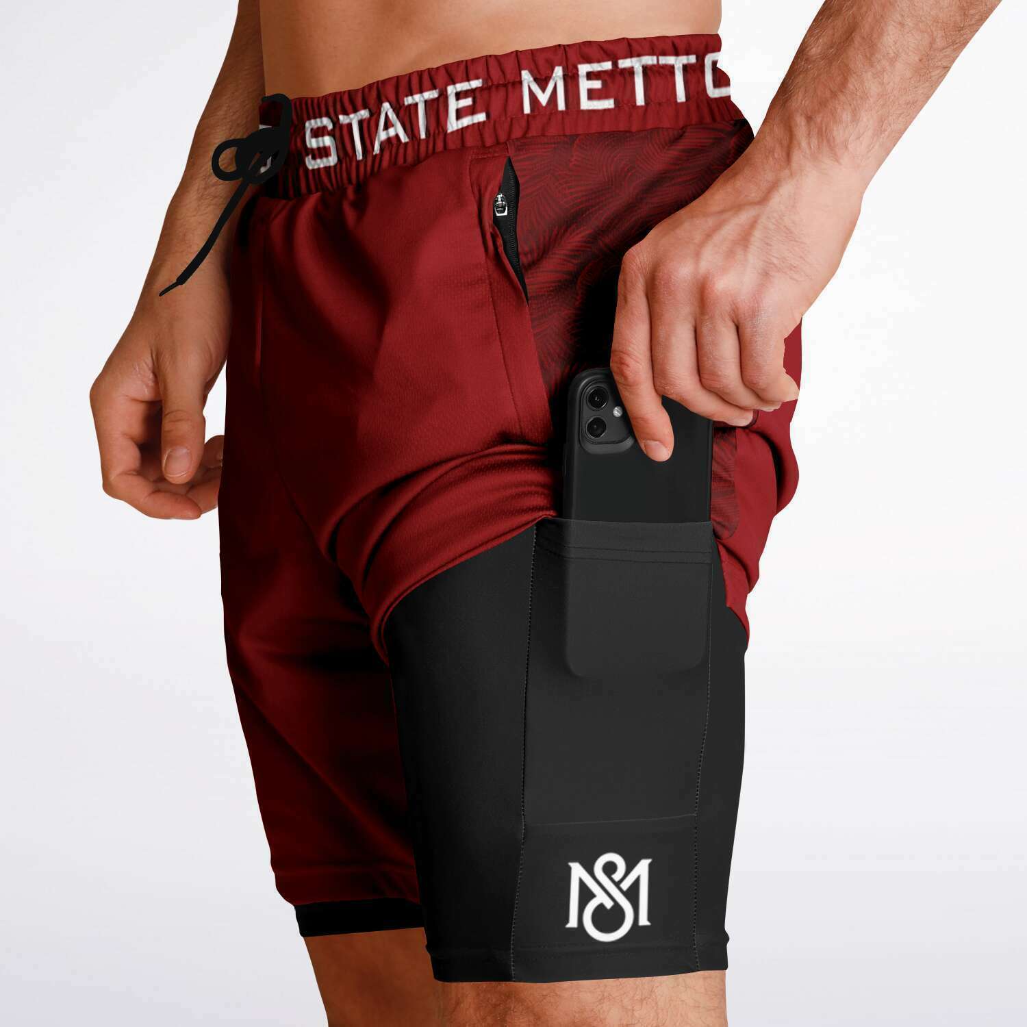 Red Metto 2-in-1 Shorts