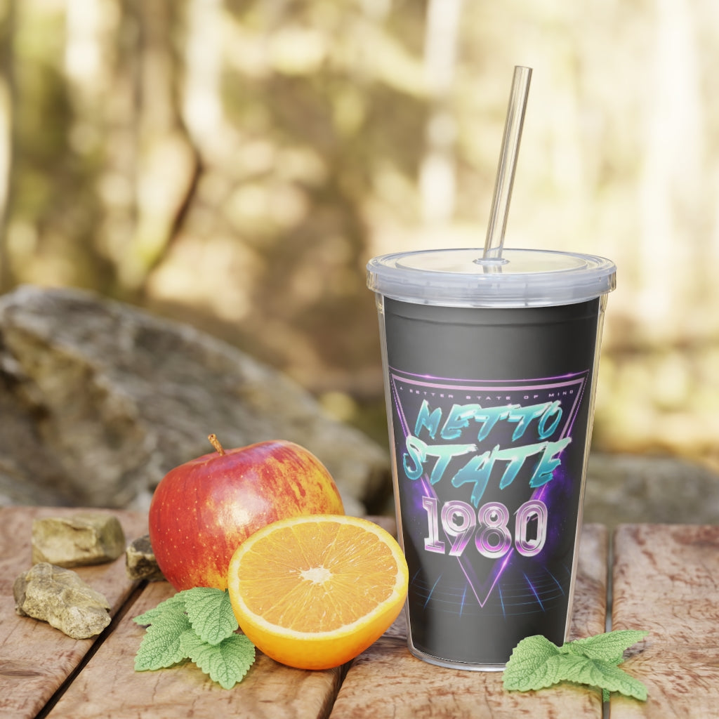 Plastic Tumbler with Straw