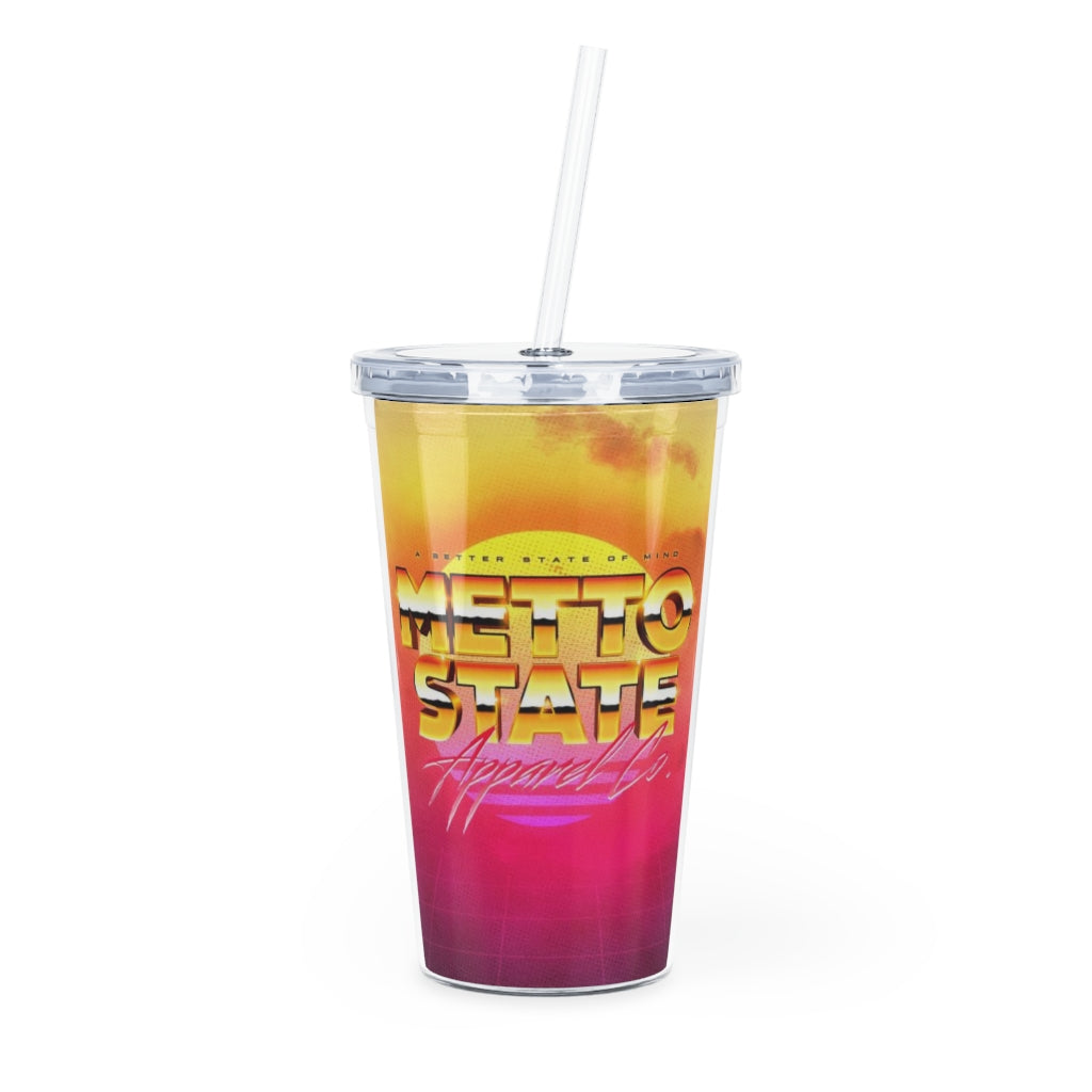 Plastic Tumbler with Straw