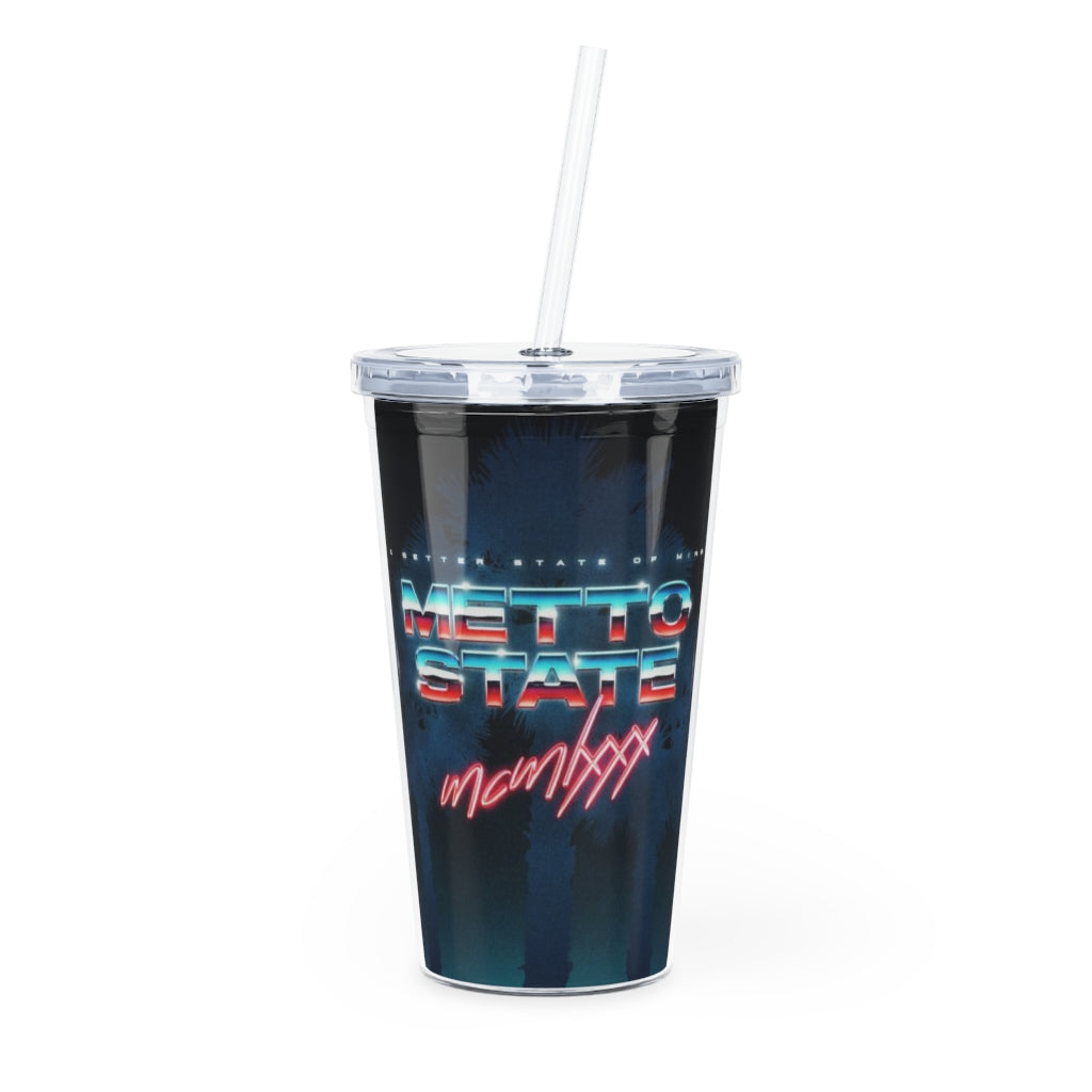 Plastic Tumbler with Straw