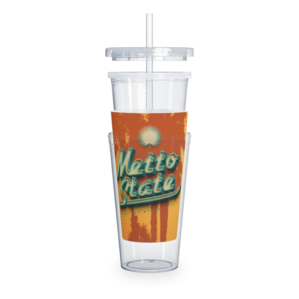 Plastic Tumbler with Straw