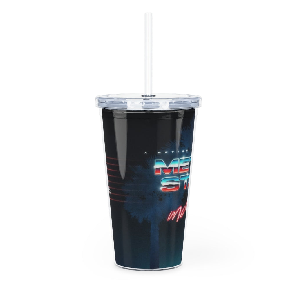 Plastic Tumbler with Straw