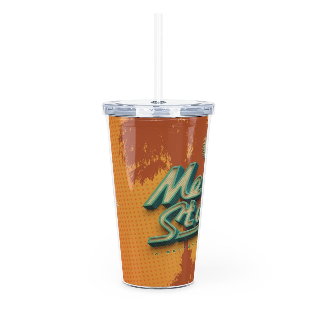 Plastic Tumbler with Straw