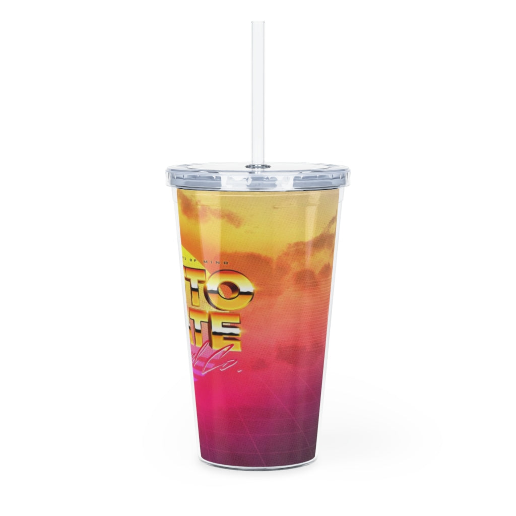 Plastic Tumbler with Straw