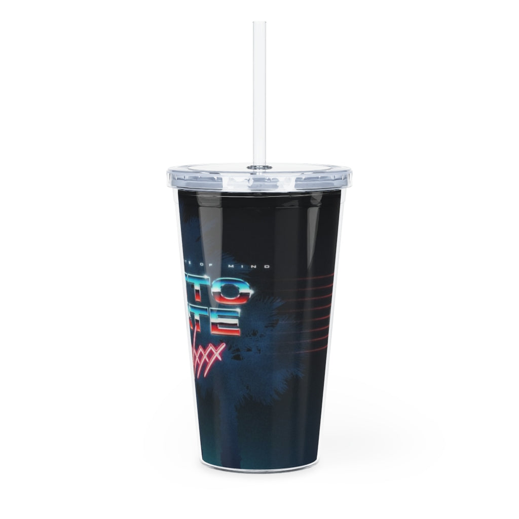 Plastic Tumbler with Straw