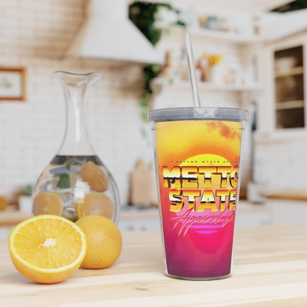 Plastic Tumbler with Straw