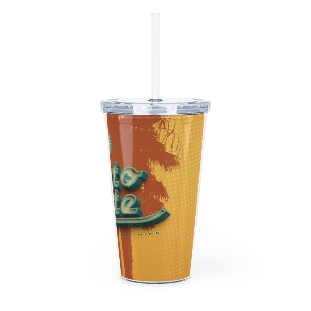 Plastic Tumbler with Straw