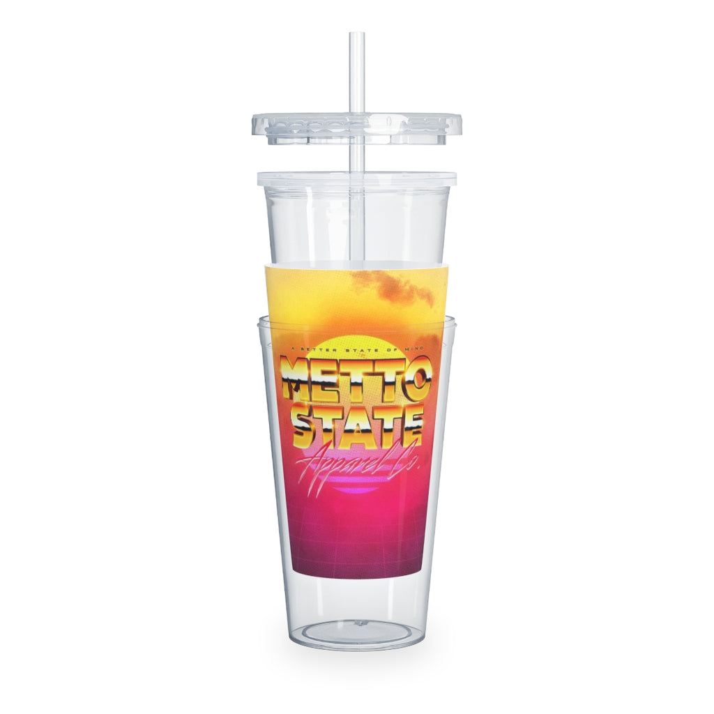 Plastic Tumbler with Straw